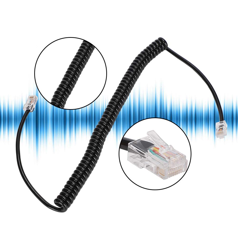 8 Pin Hand Microphone Cable - Walkie Talkie Replacement Wire with Crystal Modular Plug | Durable ABS Headset Shoulder Mic for Security, Driving, Hiking & Patrol Duty | Compatible with Two-Way Radios and Communication Devices