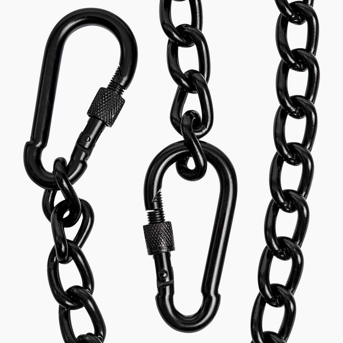 2 Pack Heavy Duty Hanging Chair Chain & Punching Bag Chain with Carabiners - Indoor/Outdoor Hammock, Swing, Gym Equipment Accessories