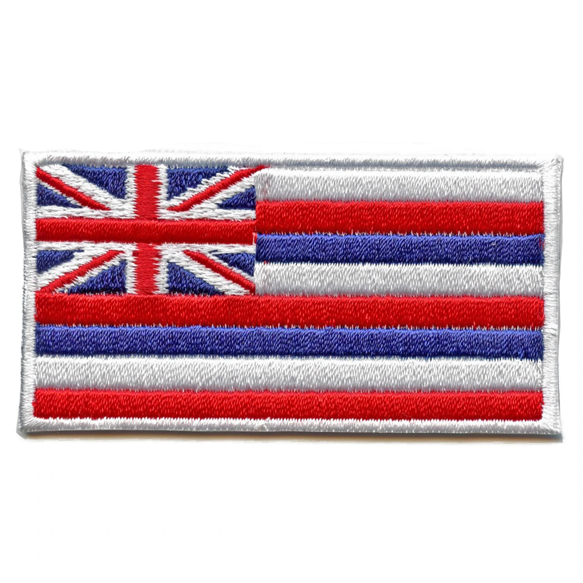 Hawaii State Flag Embroidered Patch - Iron On Sew On Applique for Jackets, Hats, Bags & DIY Crafts | Officially Licensed Hawaiian Flag Design