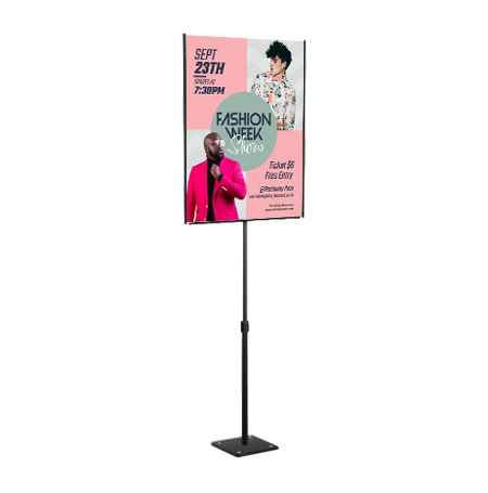11x17 Lightweight Countertop Pedestal Display Stand - Adjustable Height Double Sided Sign Holder for Retail Stores, Restaurants & Trade Shows