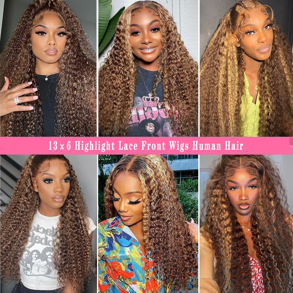 30 Inch Ombre Honey Blonde Human Hair Lace Front Wig - 4/27 Colored 13x6 HD Lace with Baby Hair & Pre-Plucked Hairline - Deep Wave Curly Lace Frontal Wig for Women | Perfect for Daily Wear, Cosplay, Parties and Special Occasions
