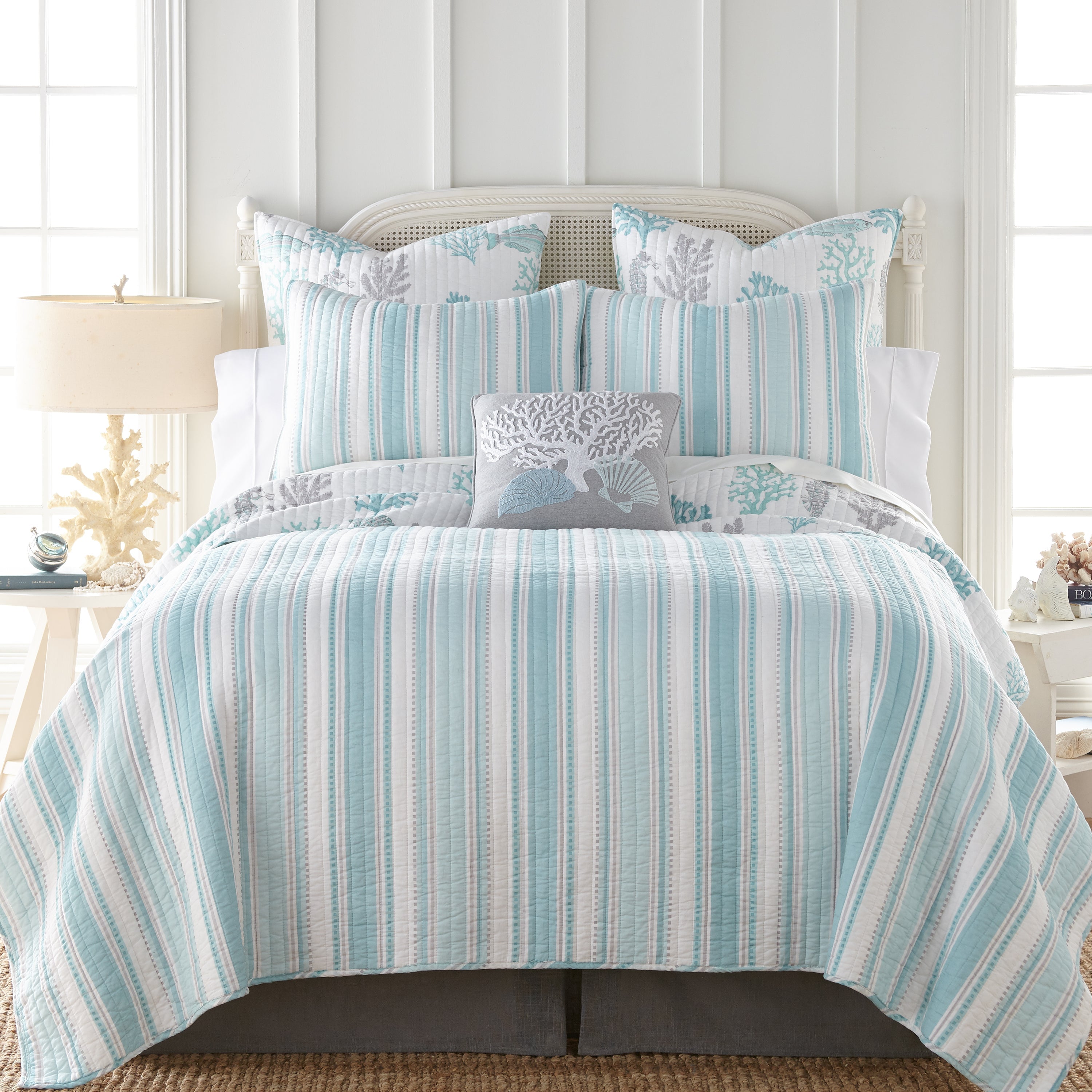 Premium Cape Coral Euro Shams Set of 2 - 100% Cotton Luxury Pillowcases for King/Queen Size Bed - Elegant Bedroom Decor & Hotel Style Home Upgrade