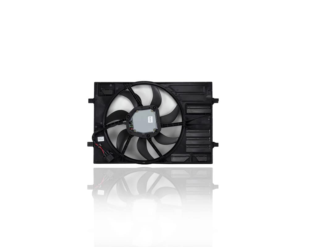 Dual Radiator and Condenser Fan Assembly Replacement for 2015-2020 VW Volkswagen Jetta Golf GTI Sportwagon 1.4L 1.8L 2.0L 4-Cylinder with Brushless Motor & Module 5QM121203H - Perfect for Engine Cooling & AC Performance