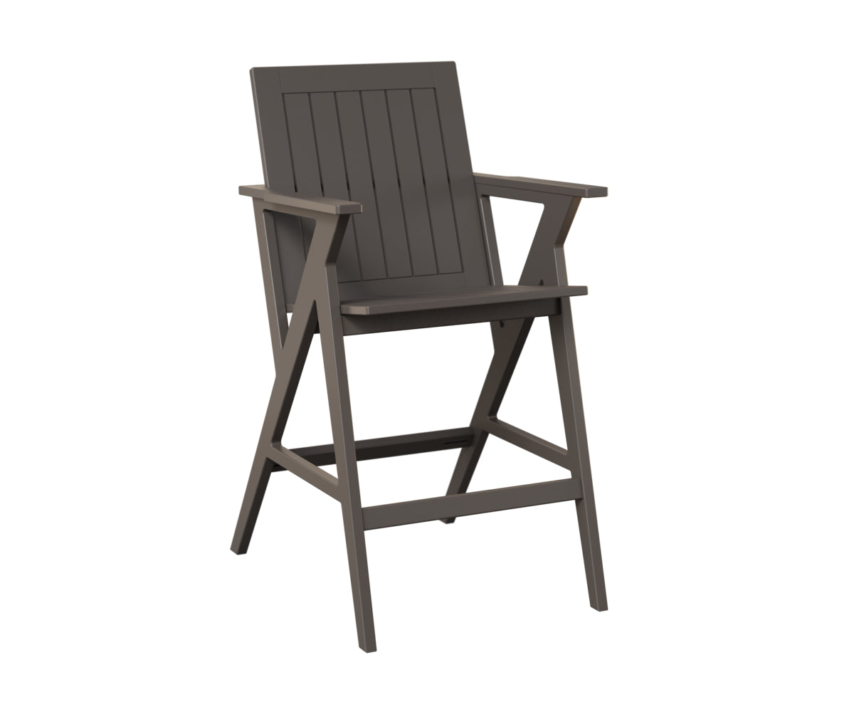 Berlin Gardens Kinsley Bar Arm Chair - Outdoor Patio Dining Chair with Weather-Resistant Finish for Restaurants, Bars, and Backyard Entertaining