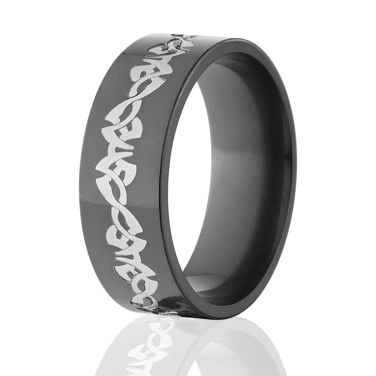 Black Zirconium Wedding Band for Men - Celtic Design, USA Made, Durable & Hypoallergenic - Perfect for Weddings, Anniversaries & Everyday Wear
