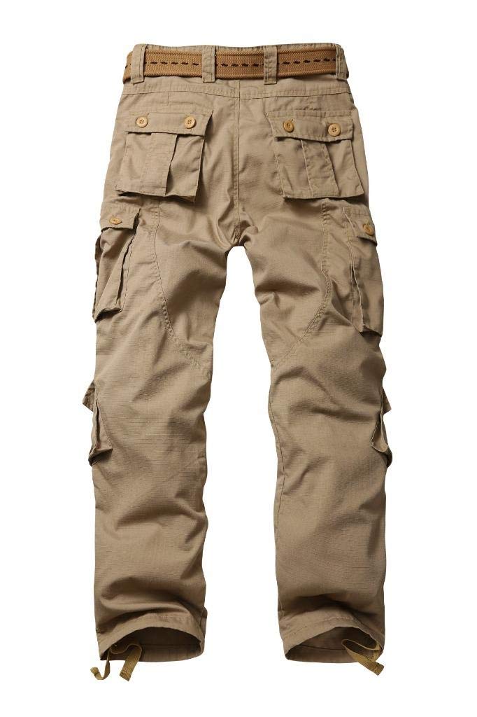 AKARMY Men's Ripstop Tactical Cargo Pants - Military Camo Hiking & Work Pants with 8 Pockets, Relaxed Fit (No Belt Included) - Perfect for Outdoor Adventures, Camping & Casual Wear