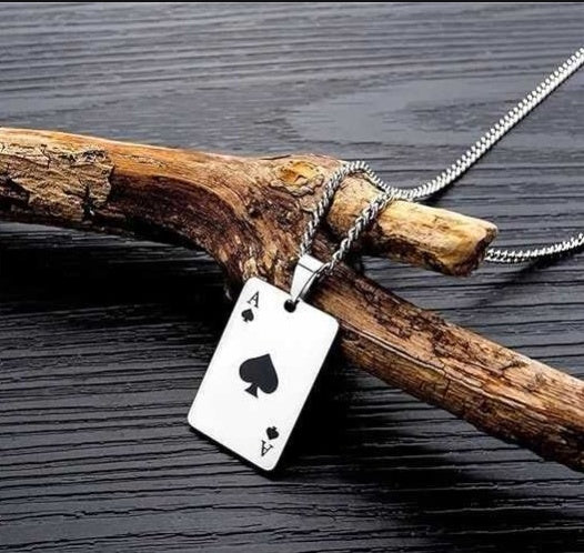 Stylish Poker Pendant Necklace for Men & Women - Perfect for Casino Night, Poker Parties & Gift Giving