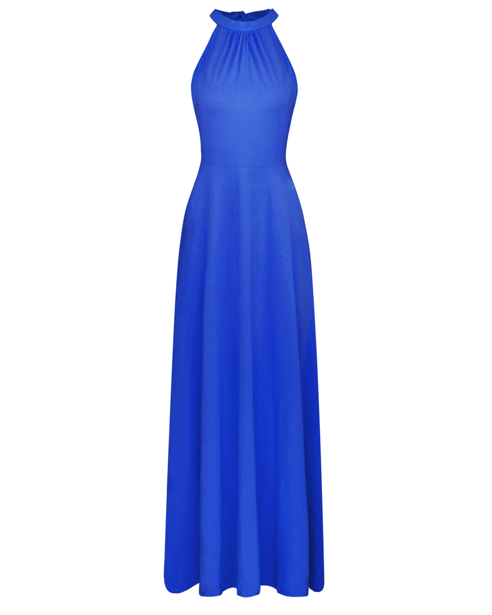 STYLEWORD Women's Floral Halter Neck Maxi Dress - Elegant Summer Wedding Guest Dress 2025, Sexy Formal Long Dress for Party, Beach Vacation & Special Occasions