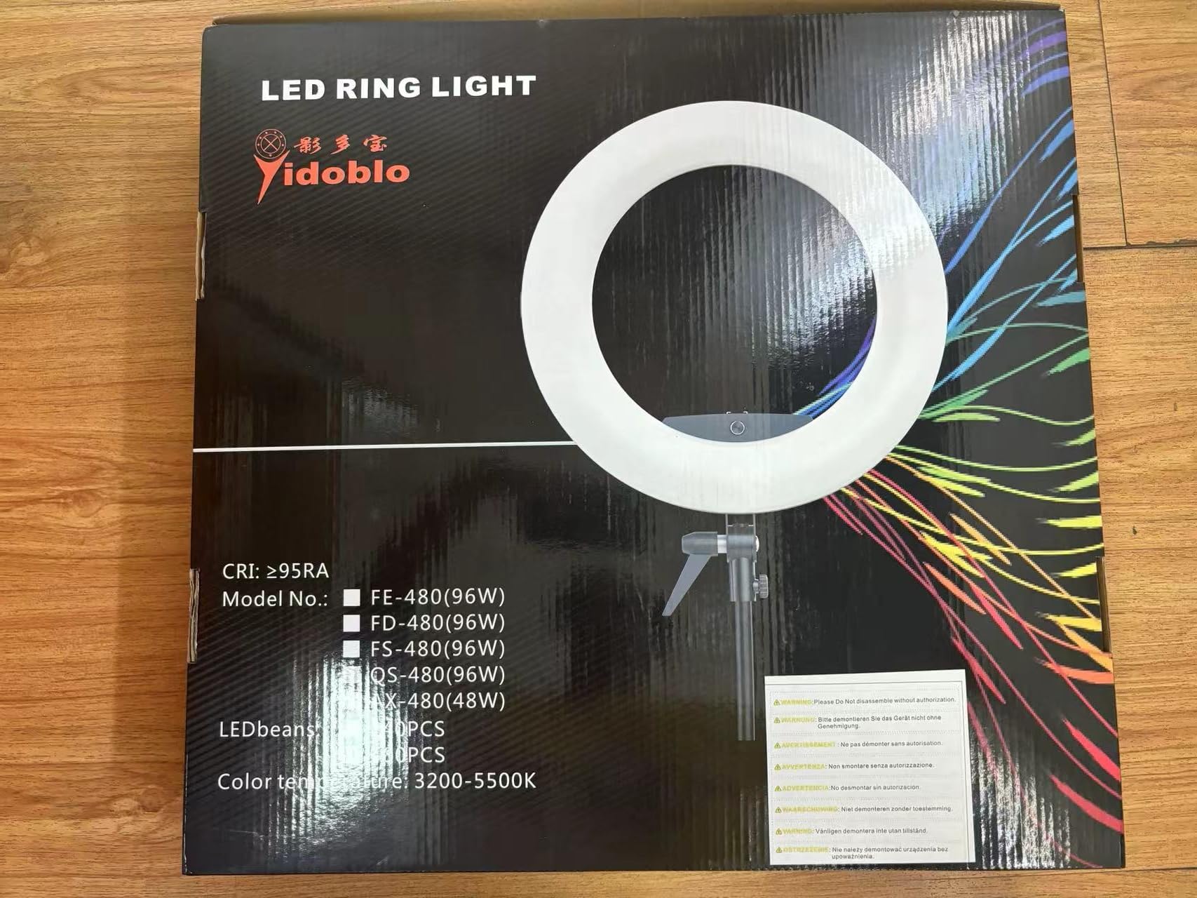Yidoblo 18-inch Adjustable LED Ring Light Kit with Digital Display - 3200K-5500K Dimmable Continuous Lighting for Camera, Smartphone, YouTube Videos, Portrait & Studio Photography - Perfect for Vlogging, Live Streaming, Makeup Tutorials and Product Photography