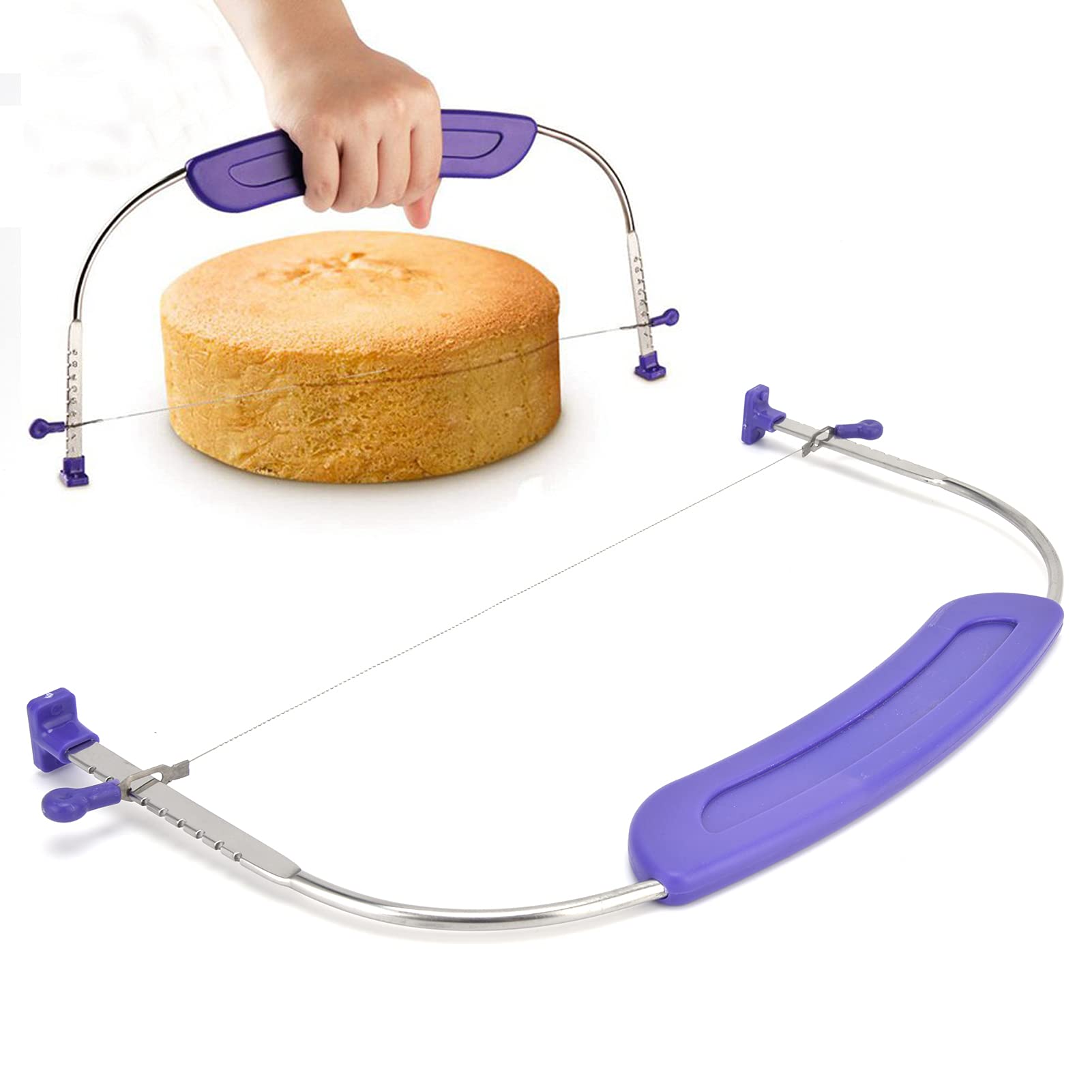 Stainless Steel Cake Leveler & Slicer - Professional Cake Cutter with Anti-Slip Handle for Even Layers - Perfect for Baking, Cake Decorating, and Pastry Making - Ideal for Home Bakers and Professional Bakeries