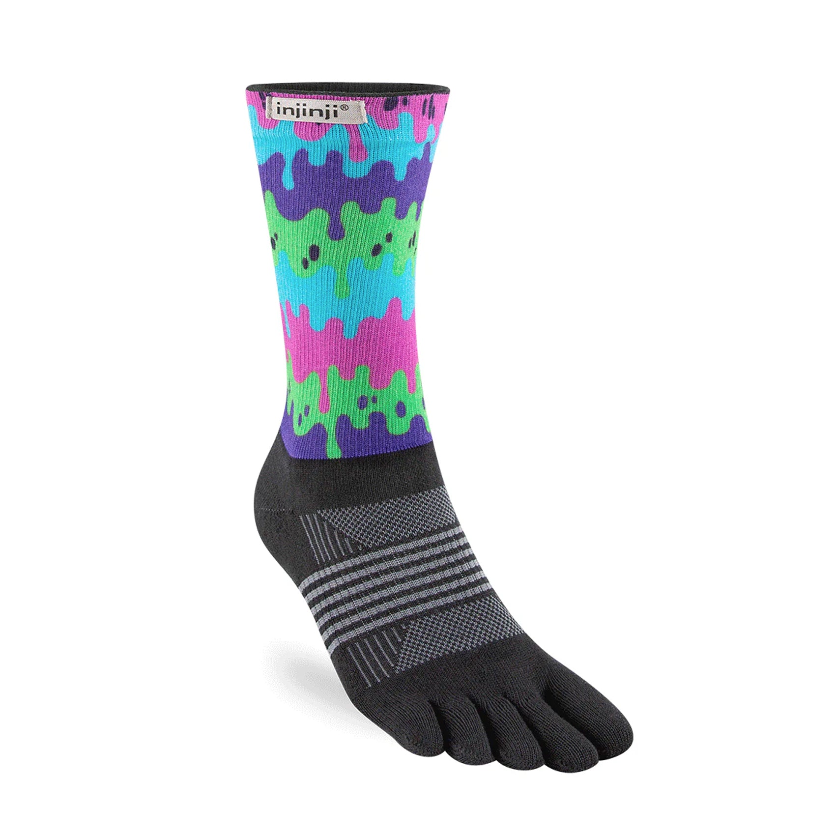 Women's Injinji Trail Spectrum Midweight Crew Socks - Toe Socks for Hiking, Running & Outdoor Activities - Breathable & Cushioned Performance Socks for Trail Runners & Athletes