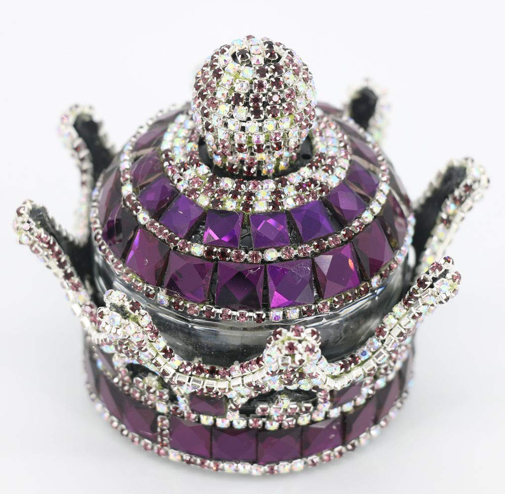 Crystal Crown Car Fragrance Diffuser - Elegant Perfume Bottle Holder for Car, Home & Office Decor | Air Freshener & Interior Ornament (Purple) | Perfect for Gifts, Vehicle Aromatherapy & Space Refreshment