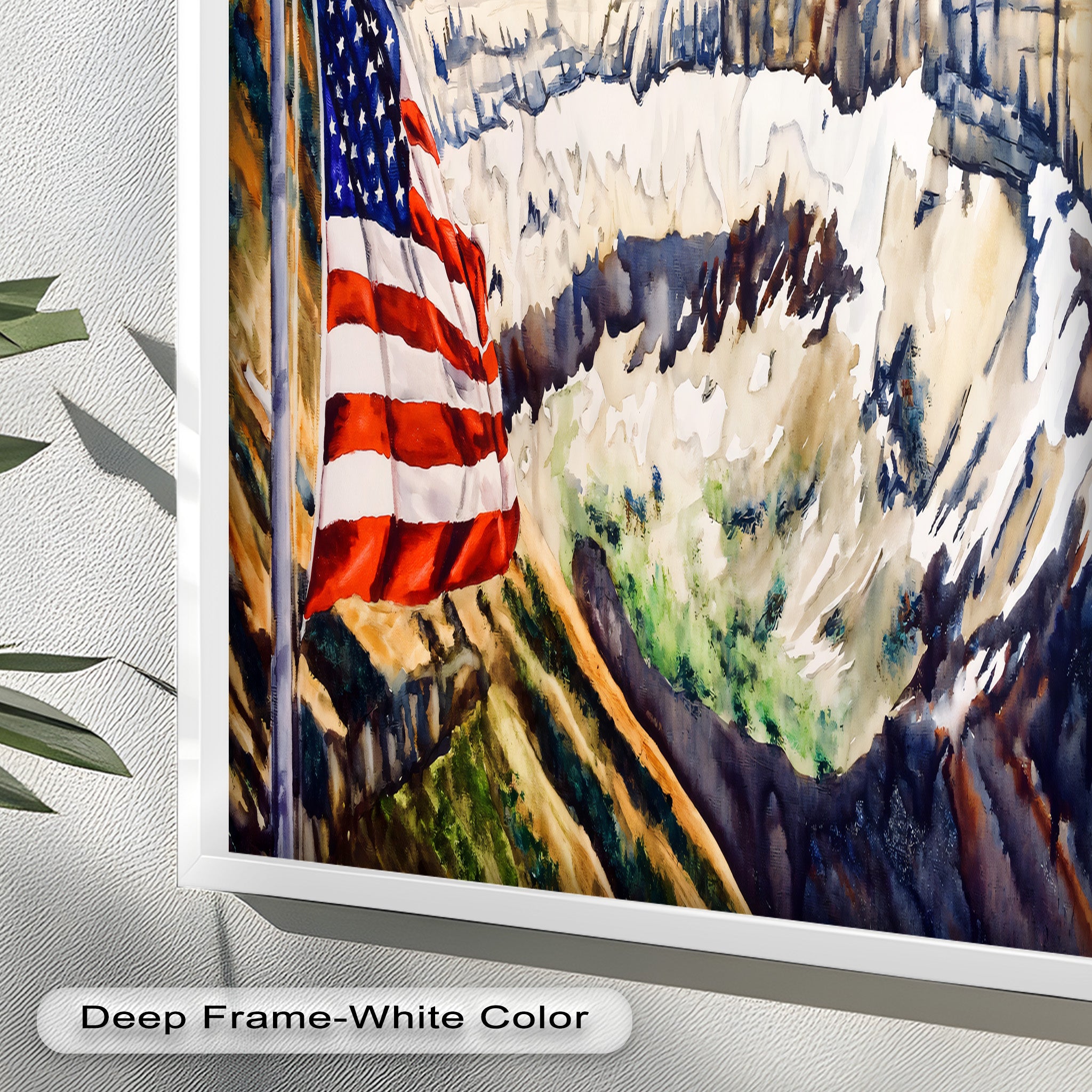 Patriotic Oil Painting of American Flag and Bald Eagle - Perfect for Home Decor, Office Wall Art & Gift for Independence Day
