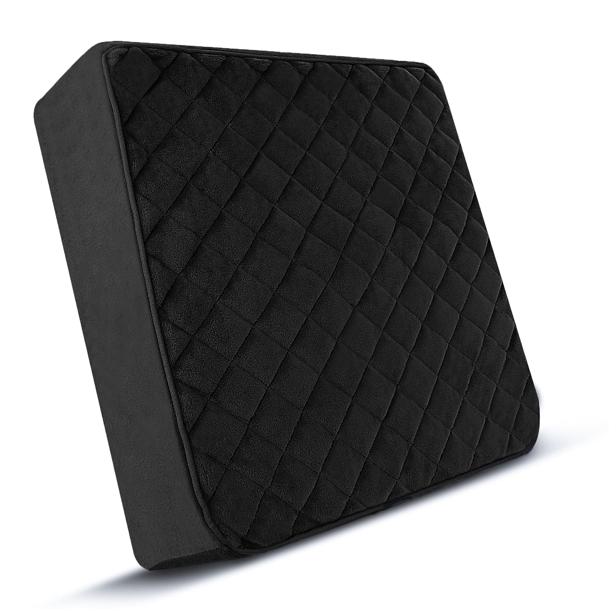 **16x16x5 Memory Foam Chair Seat Cushion - Non-Slip Square Thick Pad for Kitchen, Dining, Office & Car Seats - Comfort & Back Pain Relief - Soft Black Cushion - Perfect for Home, Work & Travel**