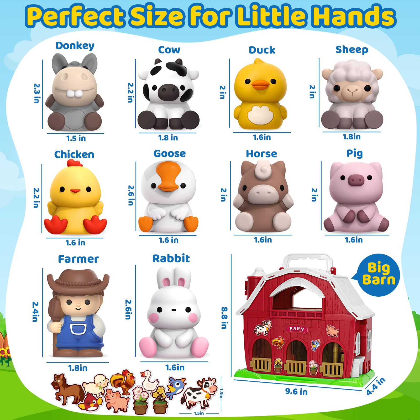 KMUYSL Farm Animal Playset - Montessori Learning Toys for Toddlers 1-3 Years Old | Big Red Barn with Animals, Educational Gift for Boys & Girls | Perfect for Christmas, Birthday & Easter | Ideal for Pretend Play, Early Learning & Sensory Development