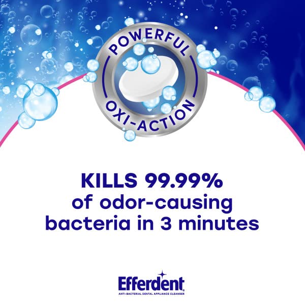 Efferdent Denture Cleanser Tablets - Complete Clean for Retainers, Dentures & Dental Appliances, 44 Count (Pack of 6) | Freshens & Removes Stains for Daily Oral Care