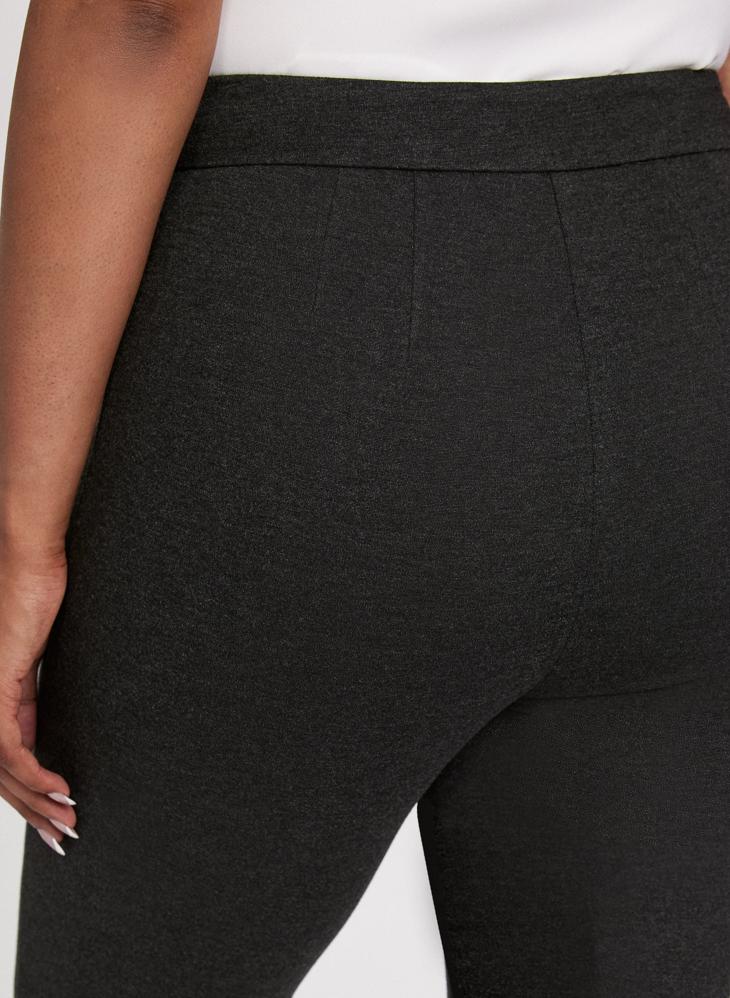 Emma Pintuck Detail Slim Leg Pants for Women - Comfortable Stretch Work Pants for Office & Business Casual Wear
