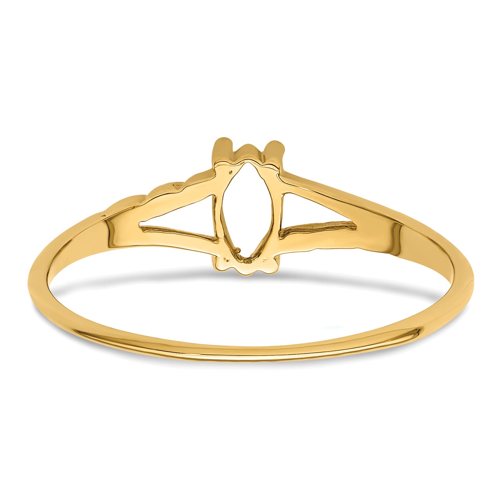 14K Yellow Gold Birthstone Ring Mounting - Size 7.0, No Stones Included - Perfect for Custom Jewelry, Anniversary Gifts & Personalized Birth Month Rings