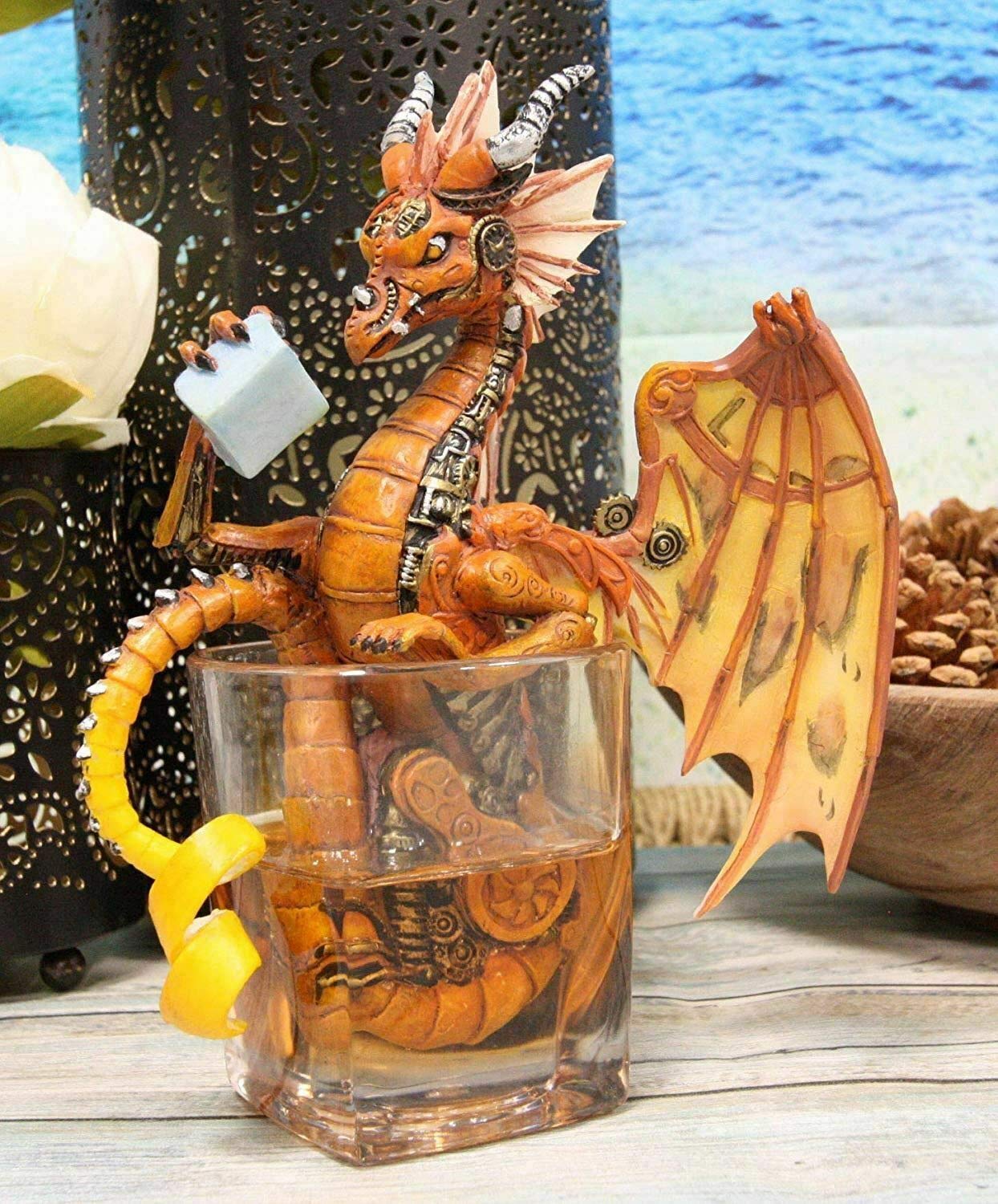 Steampunk Cyborg Dragon Cocktail Figure - 7