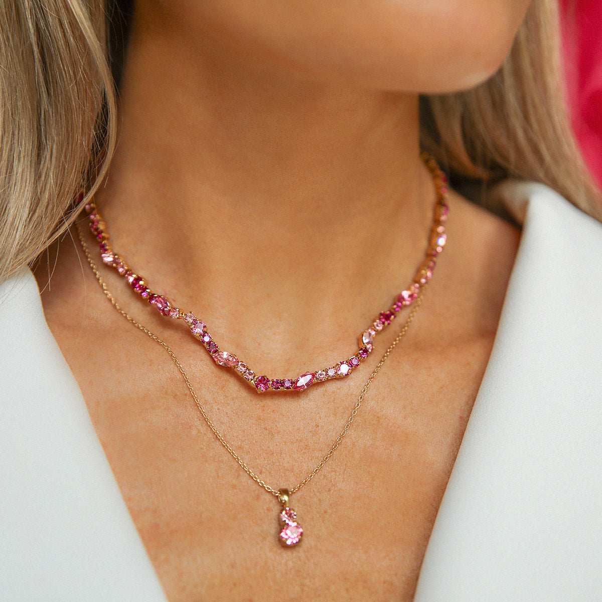 Antonia Necklace & Rose Combo - Elegant Gold Plated Jewelry Set for Women | Perfect Gift for Valentine's Day, Anniversary & Special Occasions