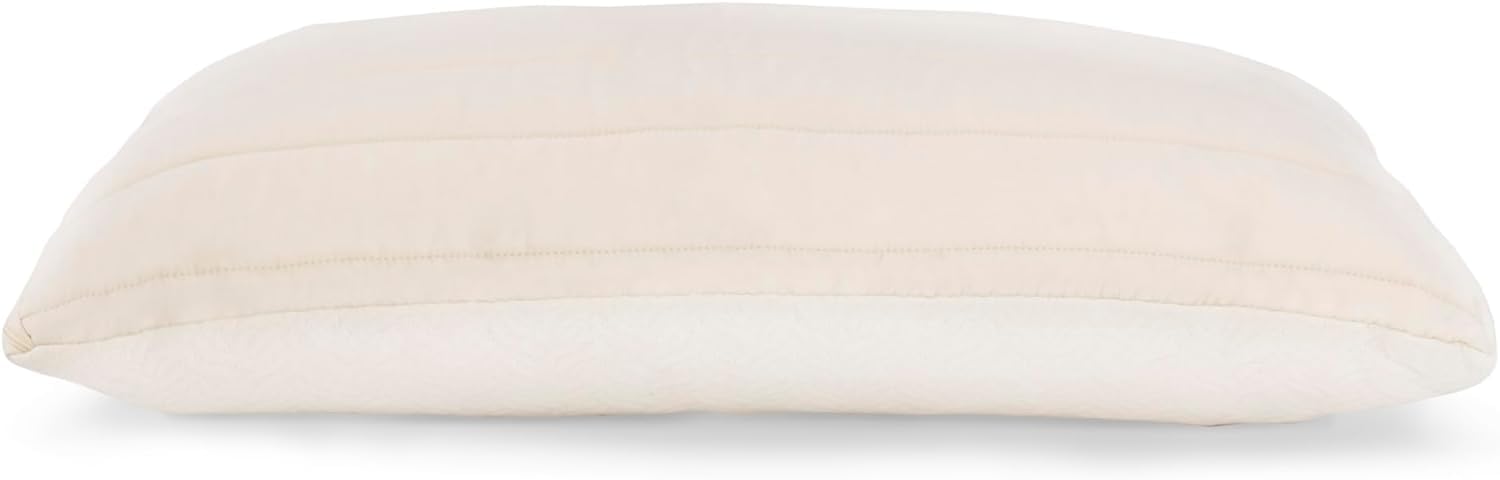 Naturepedic 2-in-1 Organic Latex Pillow for Queen Bed - Adjustable Fill Quilted Pillow with Stretchy Sides - Hypoallergenic Luxury Pillow for Neck Pain Relief & Back Support - Perfect for Side Sleepers, Stomach Sleepers & Back Sleepers
