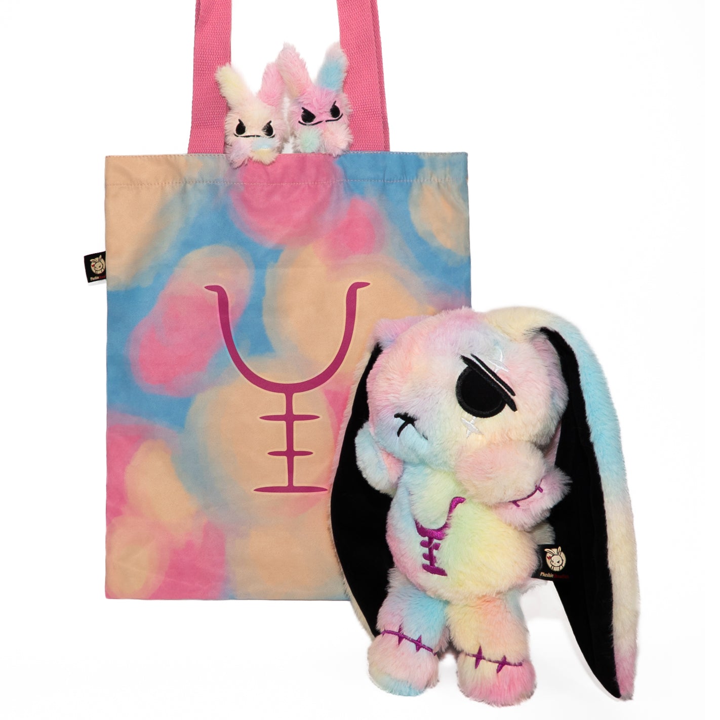 Plushie Dreadfuls Anxiety Rabbit Tie Dye Limited Edition Stuffed Animal - Soft Plush Toy for Stress Relief, Anxiety Comfort & Emotional Support