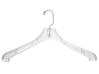 Heavy Duty Clear Plastic Coat Hangers - 50 Pack, Strong Thick Shoulder Clothes Hangers for Jackets, Suits, Dresses - Space Saving Closet Organization for Home, Office, Retail Stores