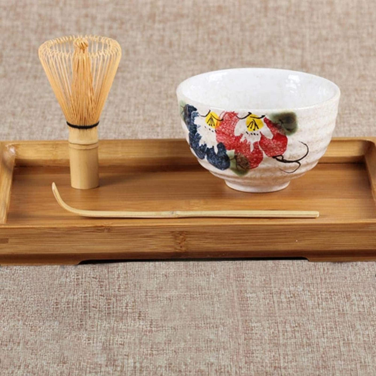 Premium Japanese Matcha Tea Set - 3-Piece Ceramic Matcha Bowl, Bamboo Whisk & Tea Spoon - Authentic Traditional Teaware for Tea Ceremony & Home Use - 5 Elegant Styles Available