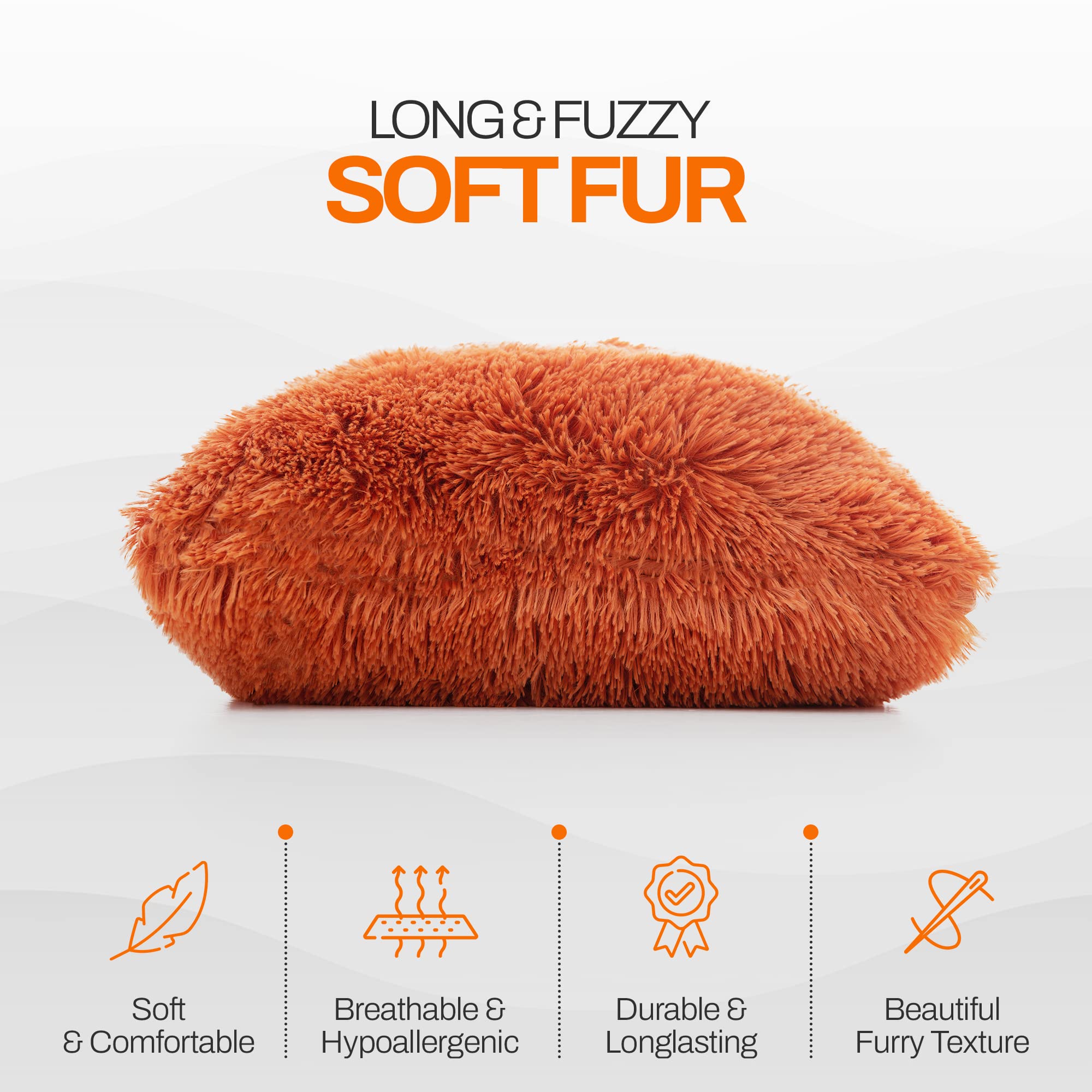 Soft Shaggy Throw Pillows for Couch & Bed - 20