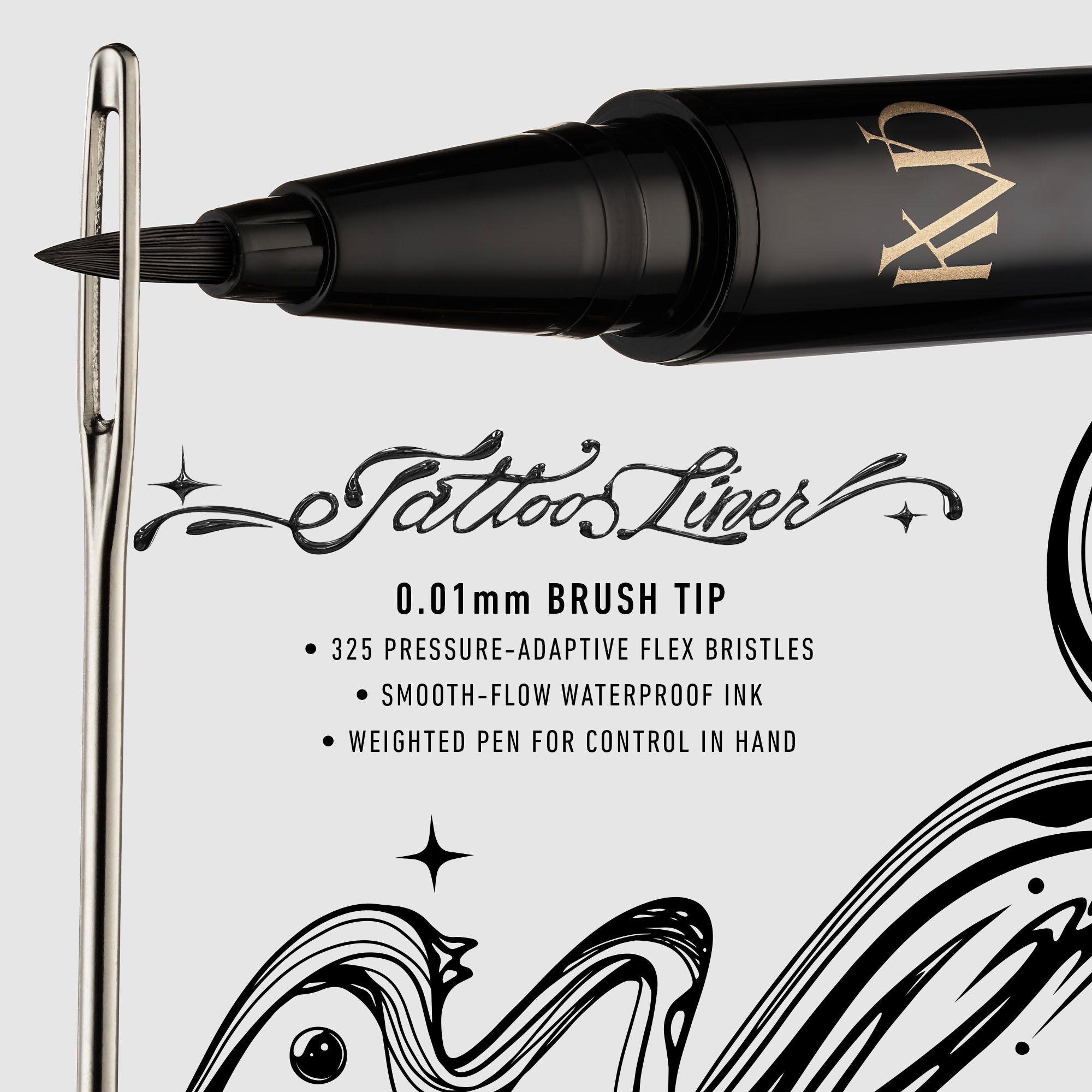Waterproof Tattoo Liner Liquid Eyeliner - Long Lasting Smudge Proof Makeup for Precise Winged Eye Looks (Perfect for Parties, Weddings & Daily Wear)