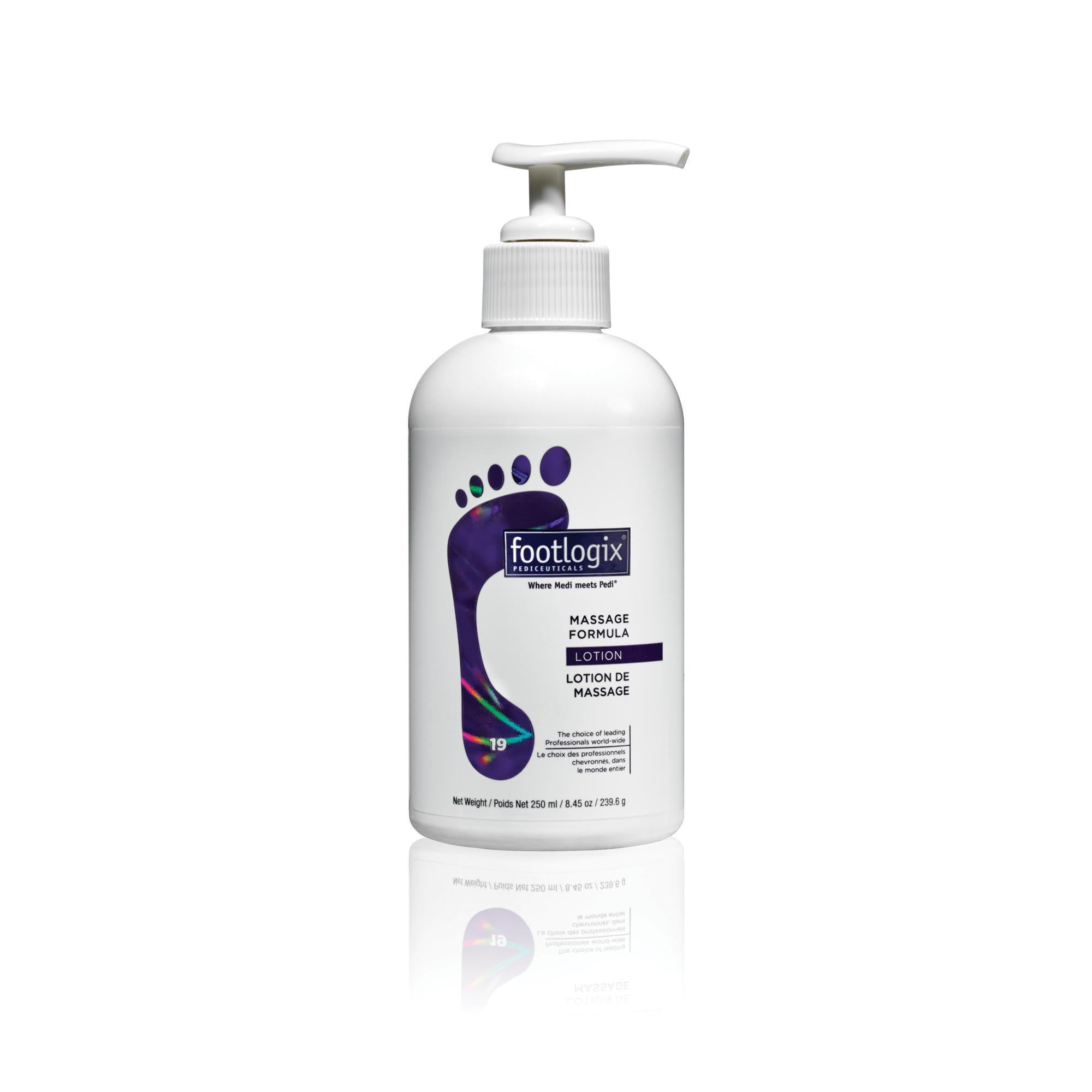 Footlogix Massage Formula - Moisturizing Foot Cream for Dry Cracked Heels - Perfect for Pedicures, Spa Treatments & At-Home Foot Care