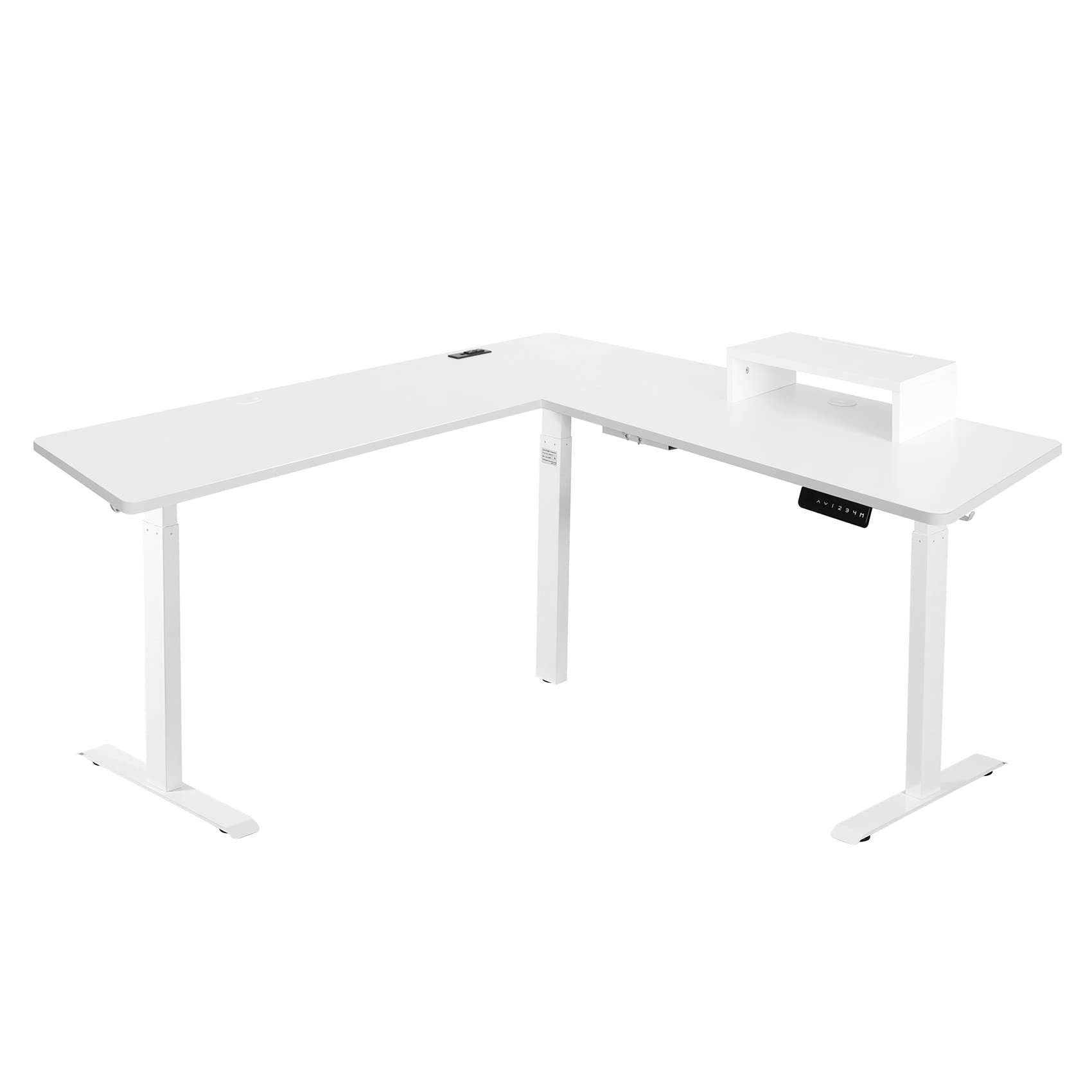 UNICOO L-Shaped Triple Motor Electric Standing Desk - Height Adjustable Corner Desk for Gaming & Home Office, Easy Touch Control, Solid Steel Frame (White Top/White Frame) - Perfect for Small Spaces & Ergonomic Workstations
