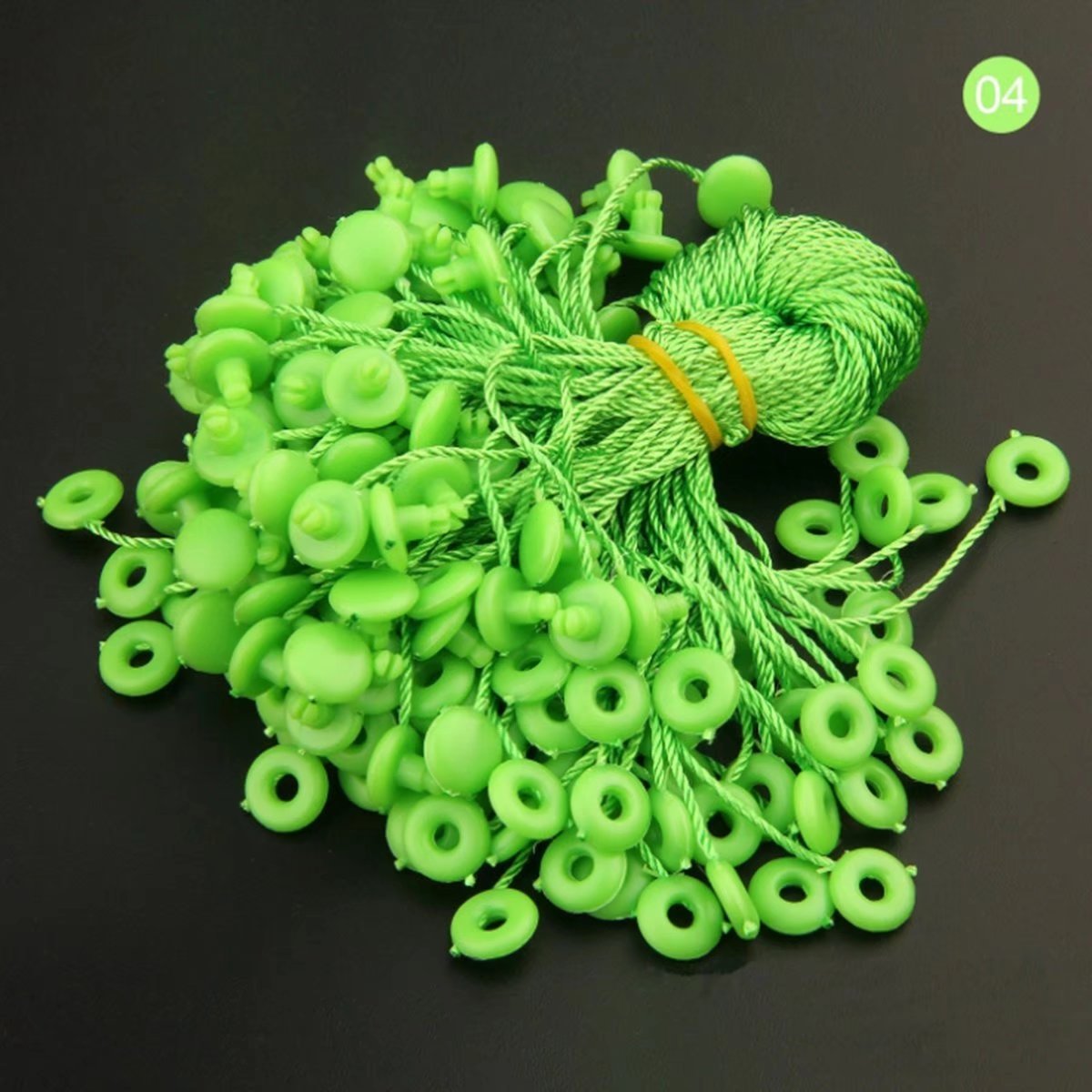 100pcs Green Nylon Hang Tag Fasteners 7 Inch - Durable Retail Price Tag Strings for Clothing, Jewelry & Gift Packaging