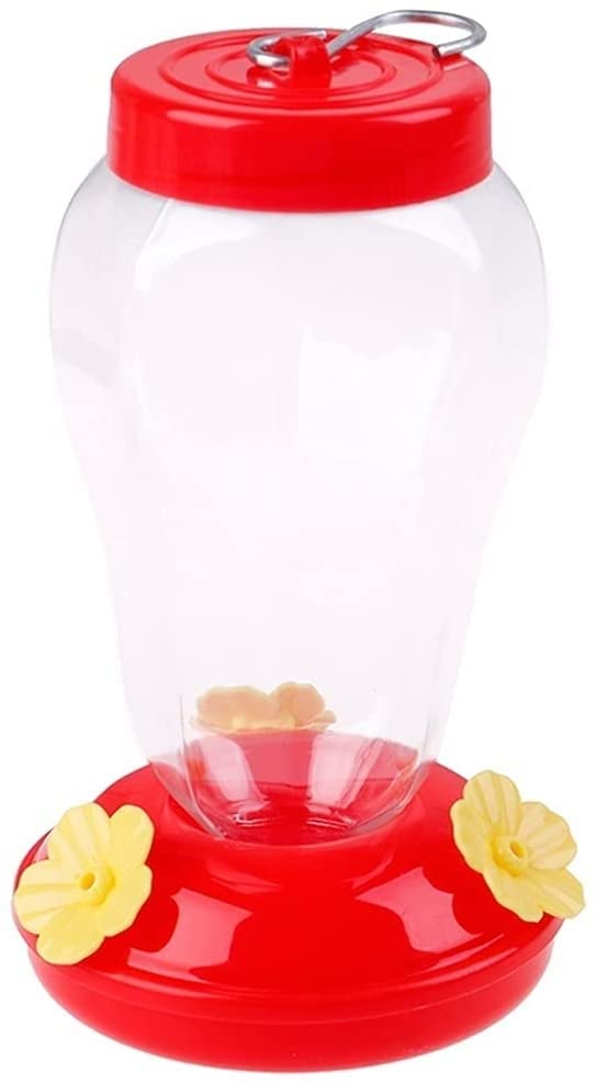 Jiaanu Hanging Hummingbird Feeder with Iron Hook - Large Capacity Plastic Bird Water Bottle for Garden, Outdoor & Pet Birds - Perfect for Backyard, Patio, and Wildlife Watching