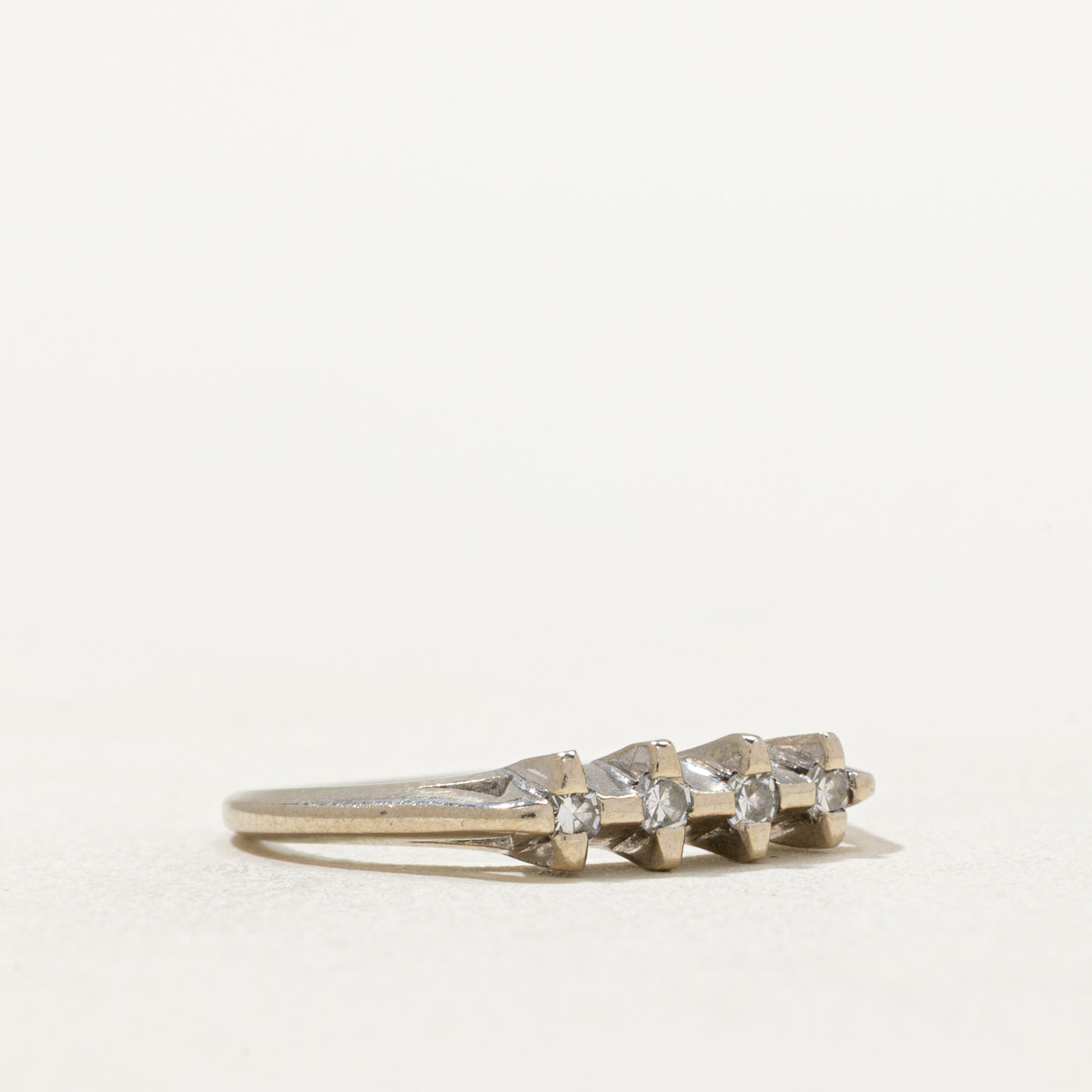 0.10ctw Four Stone Diamond Ring - Size 5.5 - Elegant Wedding Band, Anniversary Gift & Everyday Jewelry for Women