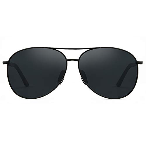 02-aviator Sunglasses-black Lens Black Frame