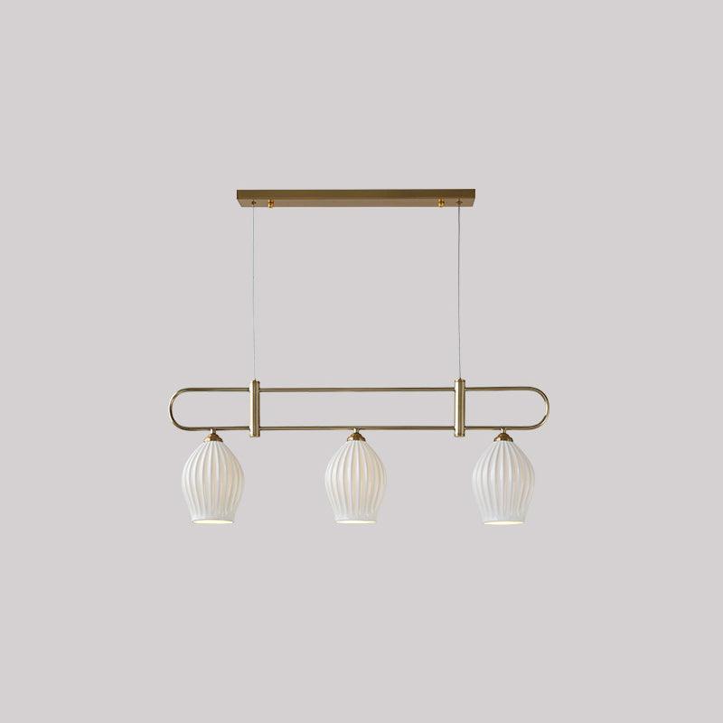 Modern Fin Pendant Light - Adjustable Hanging Ceiling Lamp for Kitchen Island, Dining Room & Bedroom | Industrial Style Lighting Fixture with Vintage Edison Bulbs