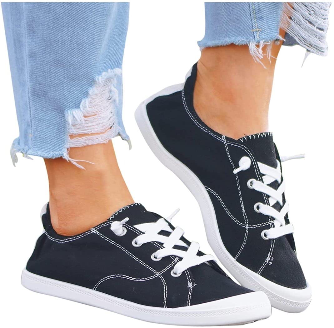 Women's Casual Lightweight Breathable Flat Shoes - Elegant Lace-Up Running Shoes for Women | Comfortable Everyday Walking & Jogging Shoes | Perfect for Gym, Workout, Travel & Daily Wear