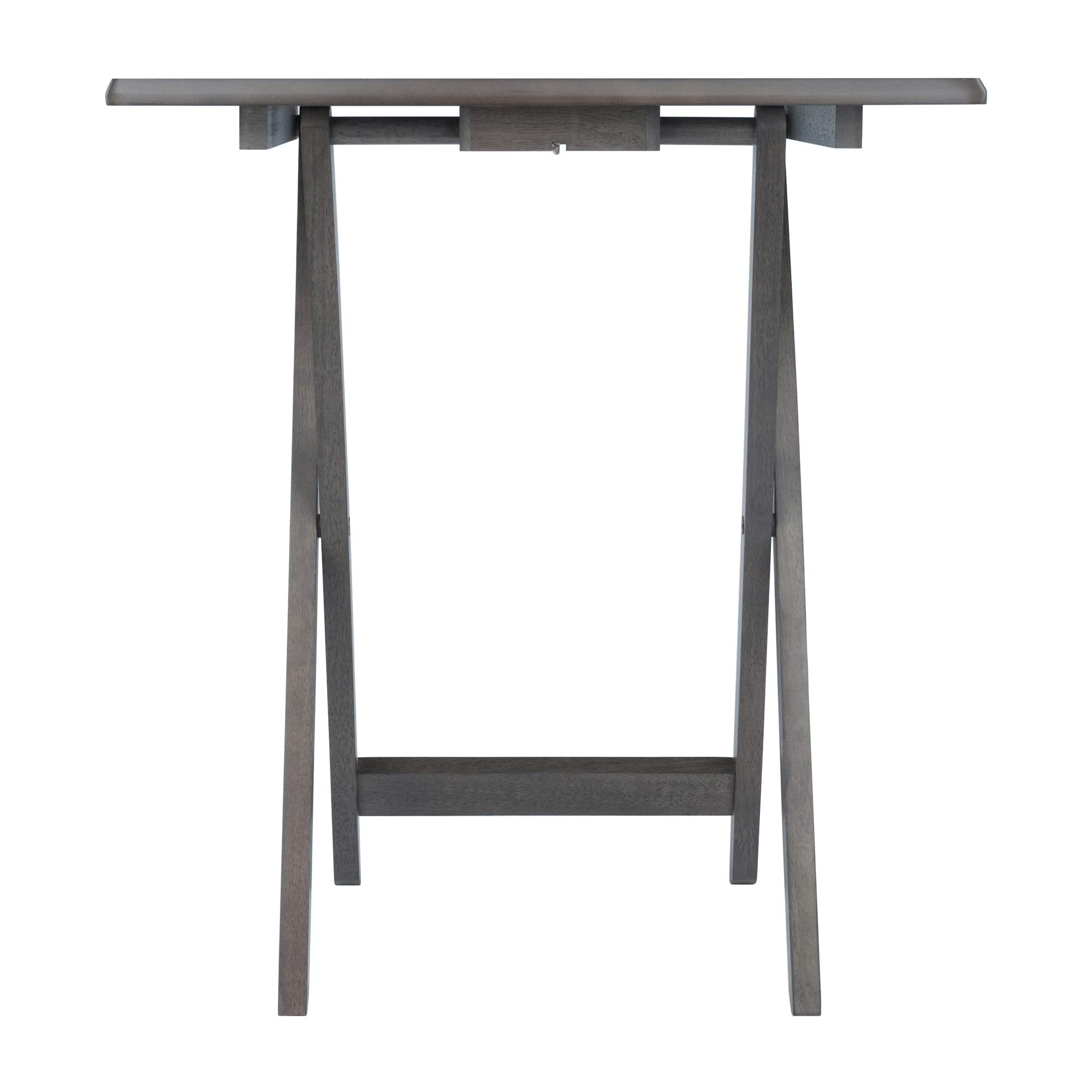WINSOME Dorian Oversized 5-Piece Snack Table Set with Brown Base in Oyster Gray - 23.62