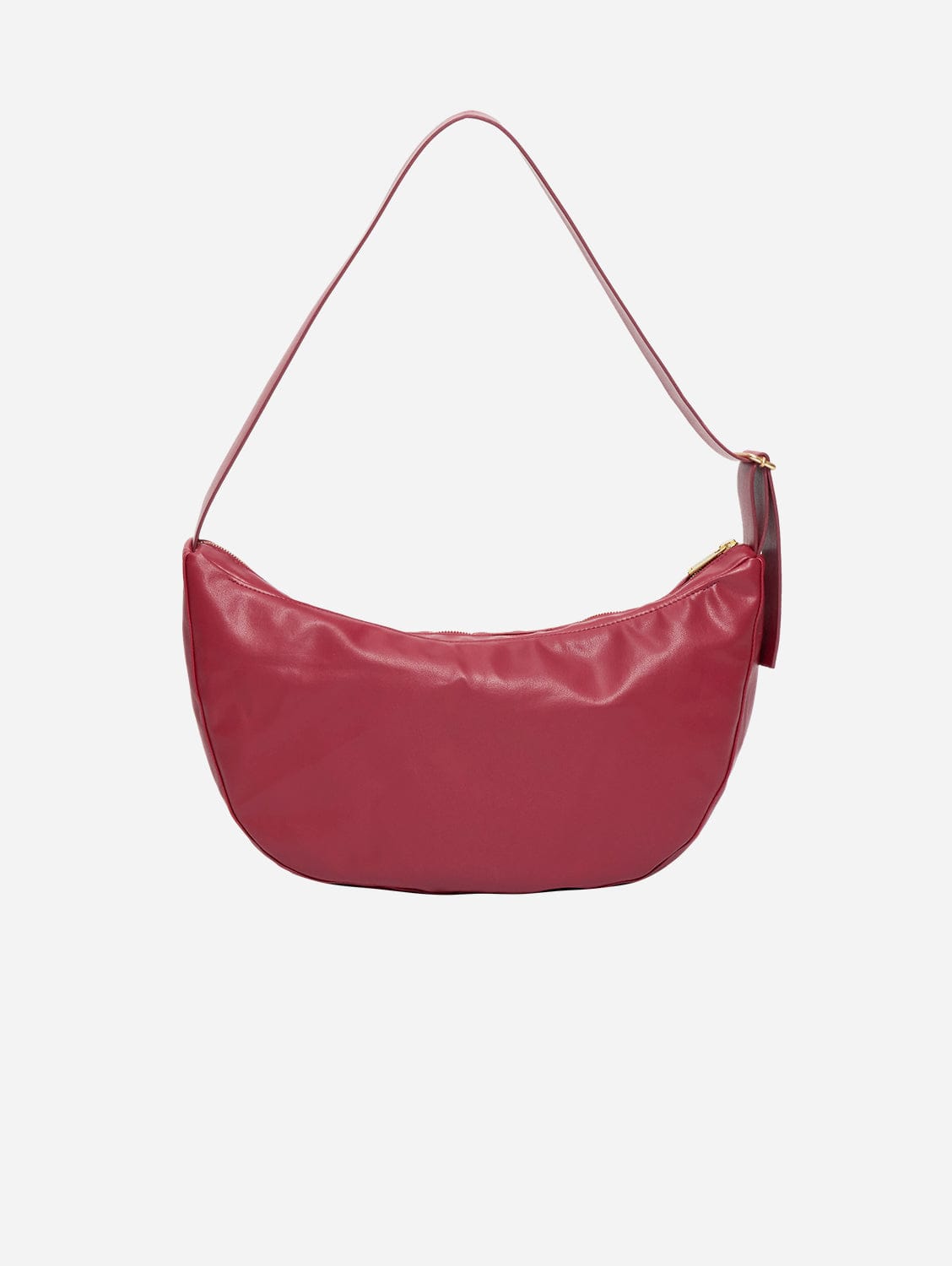 Vegan Olive Leather Half Moon Crossbody Bag | Cherry Red | Eco-Friendly & Cruelty-Free Handbag for Women | Perfect for Casual Outings & Evening Events