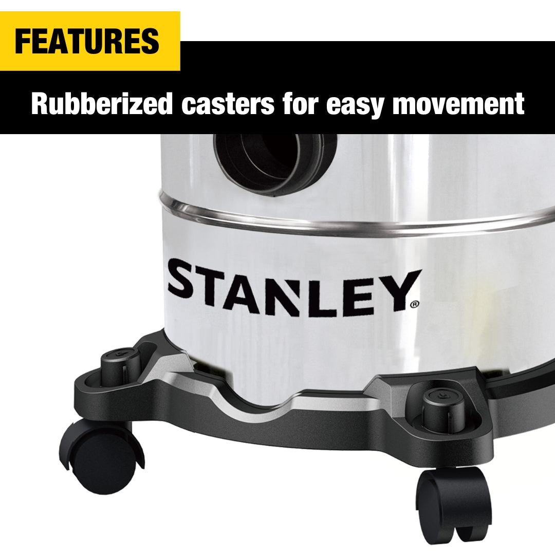 Stanley Wet/Dry Vacuum 5 Gallon, 4.0 Peak HP - Powerful Shop Vac for Home, Garage & Workshop Cleaning - Ideal for Dust, Debris & Liquid Pickup