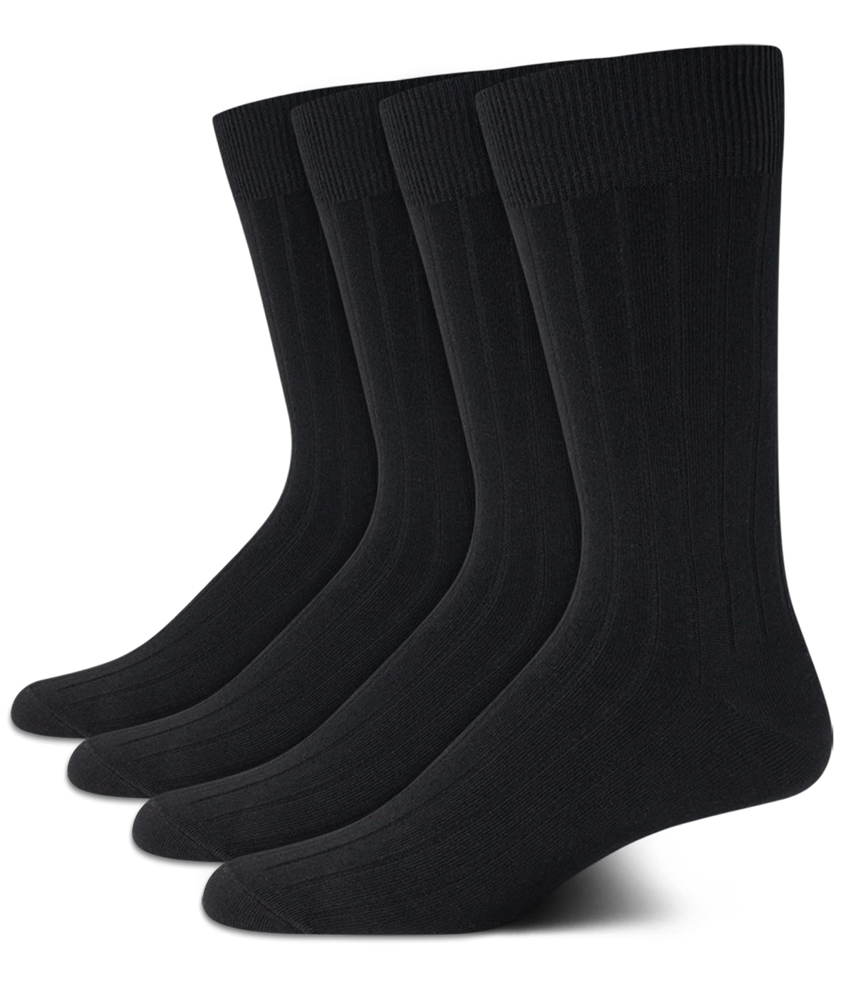 Calvin Klein Men's Crew Socks 4-Pack - Lightweight Combed Cotton Blend Dress Socks for Men Size 7-12 - Breathable Everyday & Formal Wear Socks for Office, Business, Wedding & Casual Outfits