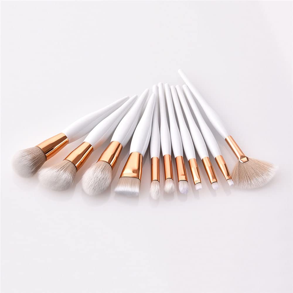 10Pcs Makeup Brush Set - Soft Synthetic Hair Foundation Powder Blush Eyeshadow Brushes - Professional Cosmetic Makeup Tools Kit (Red) for Daily Makeup, Travel & Professional Use