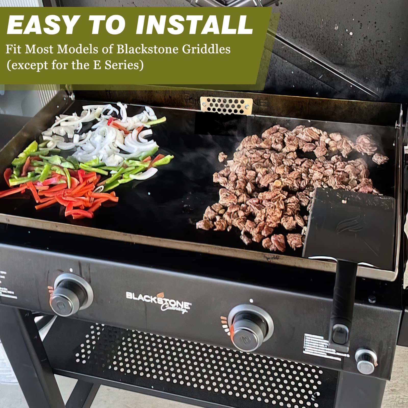 Blackstone Grease Gate Blocker - Compatible with All Blackstone Griddles, Prevents Food from Falling into Rear Grease Trap (1 Pack) - Essential BBQ & Outdoor Cooking Accessory for Backyard Grilling and Camping