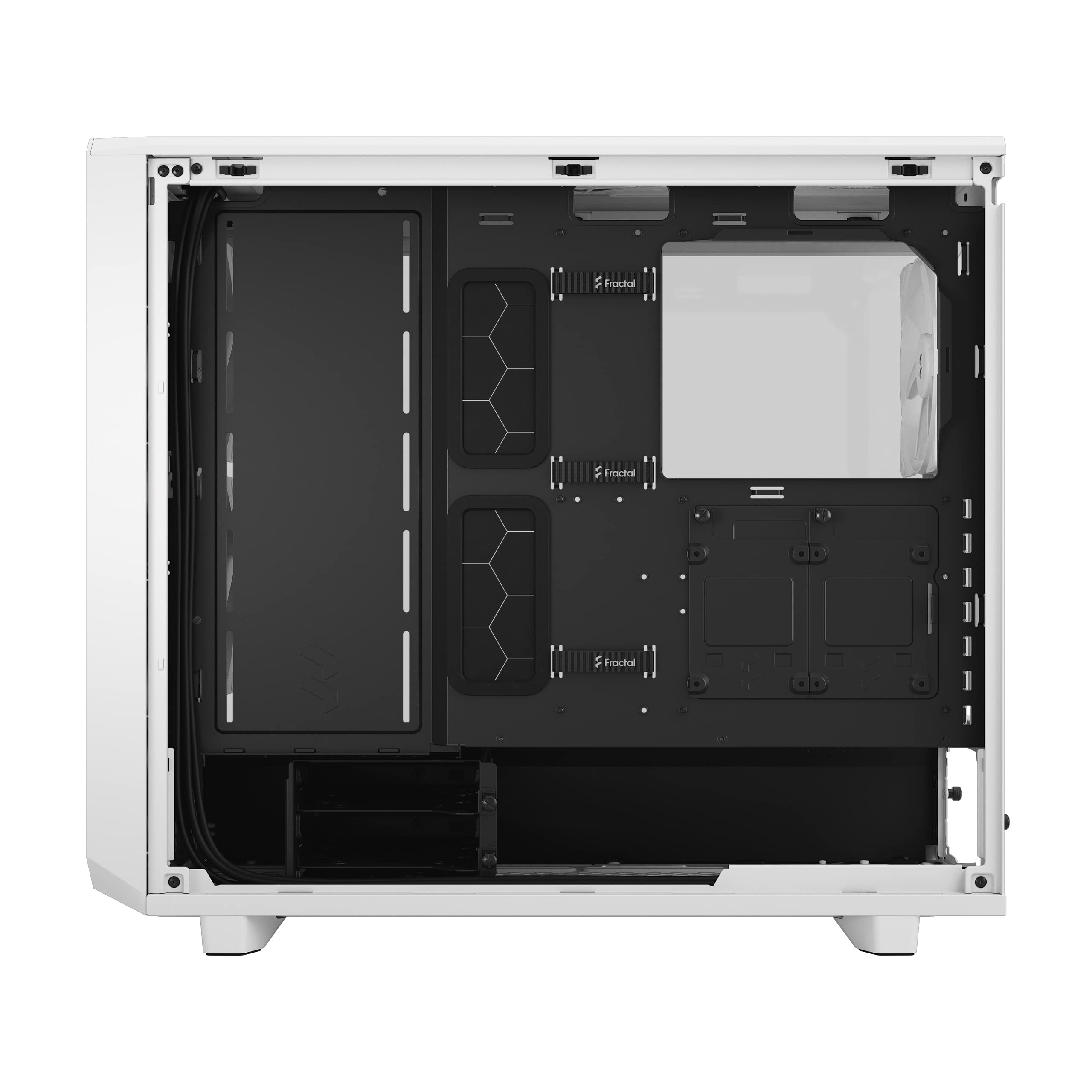 Fractal Design Meshify 2 Lite White ATX Mid Tower PC Case - Tempered Glass Window, High Airflow Mesh Front Panel, Spacious Interior for Gaming & Workstation Builds - Perfect for Home Office & Gaming Setup