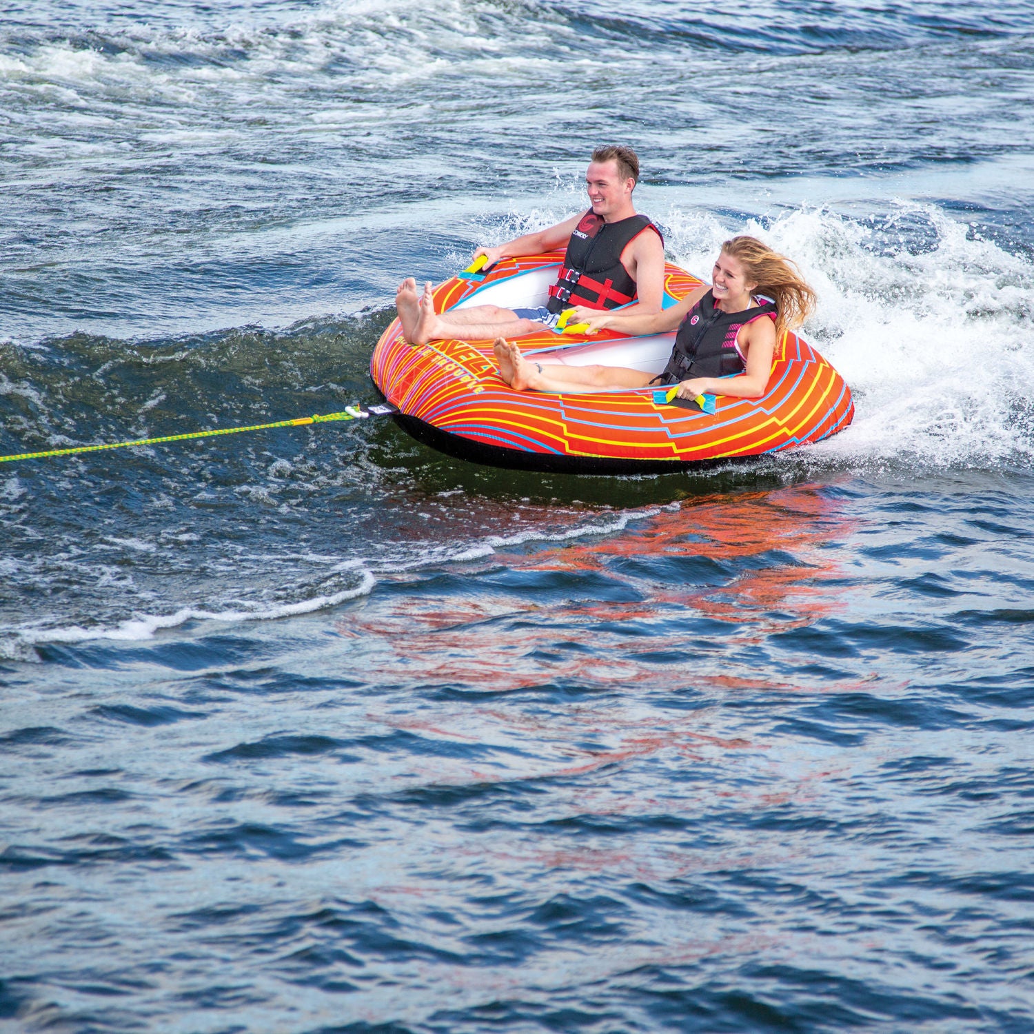 Connelly Double Trouble 2 Rider Towable Tube - High-Speed Inflatable Water Tube for Lakes & Rivers - Perfect for Summer Fun & Family Adventures
