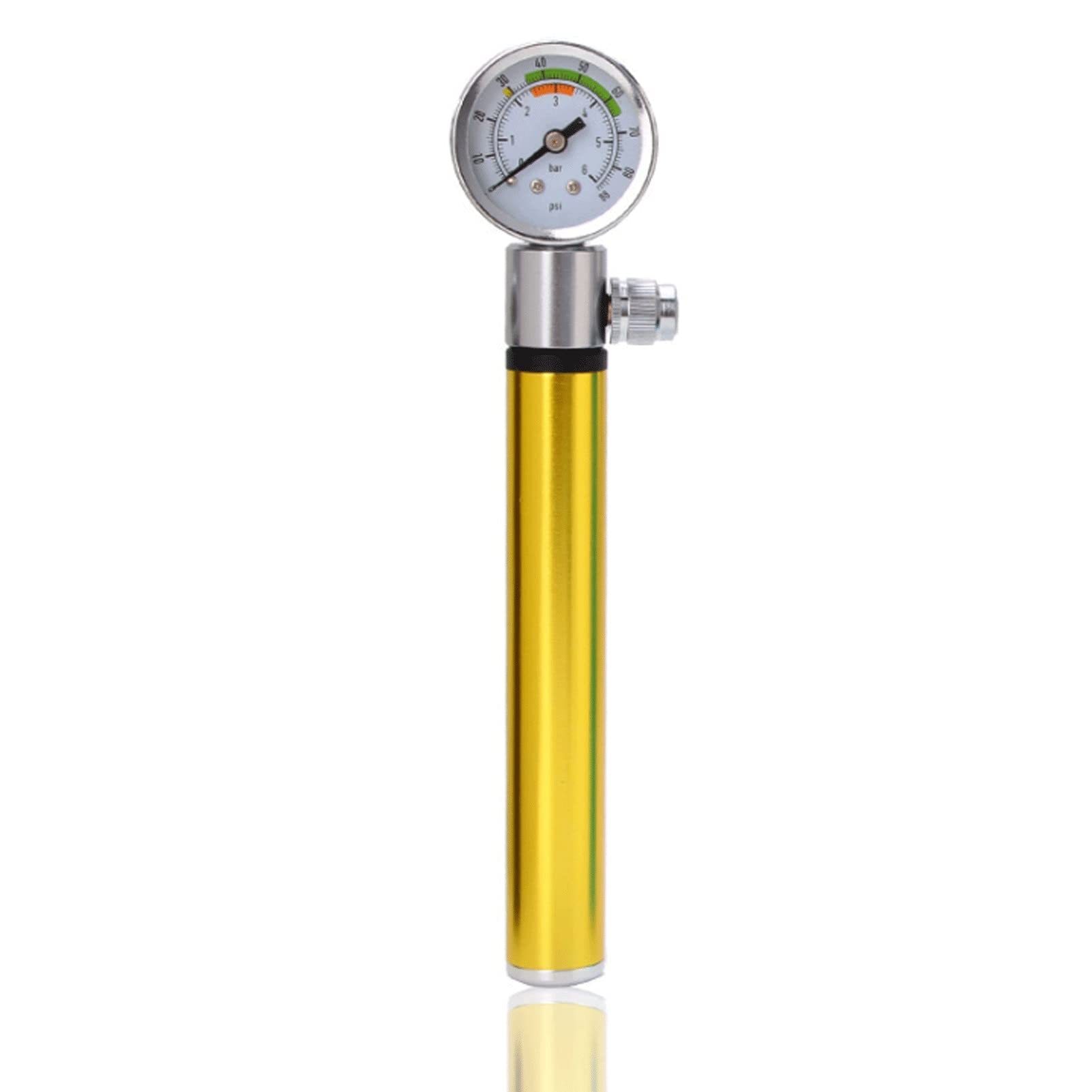 Portable Mini Bike Pump - Hand & Foot Activated Bicycle Tire Pump with Extra Valves & Gas Needle for Road Bikes, Mountain Bikes & Sports Balls (Yellow) - Perfect for Cycling, Camping & Emergency Repairs