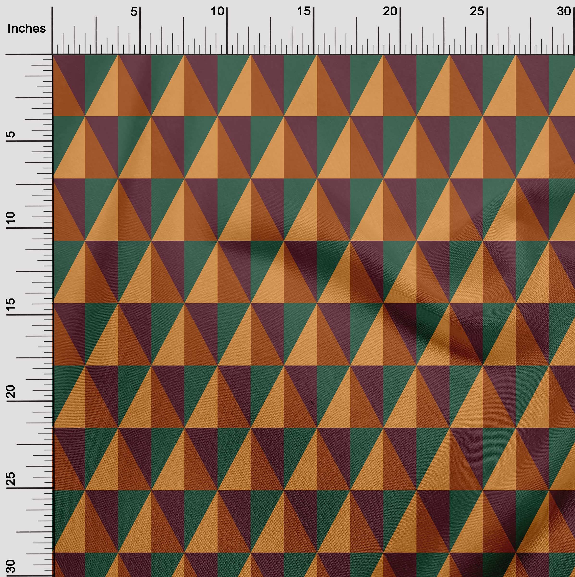oneOone Polyester Spandex Orange Geometric Print Fabric - 56 Inch Wide for Sewing, Craft Projects & DIY (4398) | Perfect for Quilting, Upholstery, Fashion Design & Home Decor