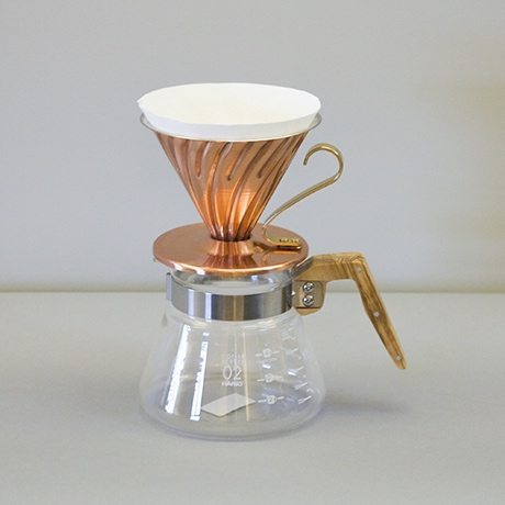 Hario V60 Copper Coffee Dripper - 2 Cup Pour Over Brewer for Specialty Coffee at Home or Office | Perfect for Single Serve & Small Batch Brewing