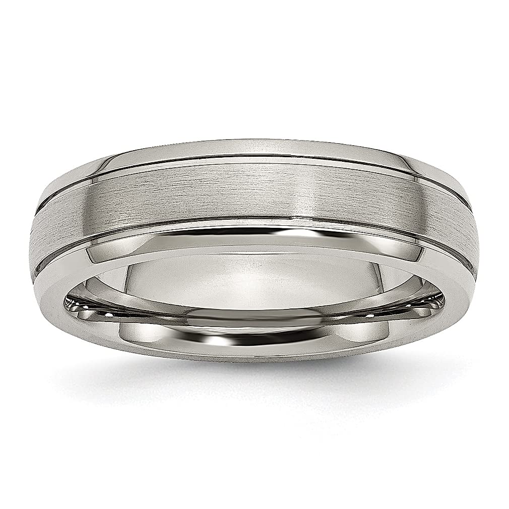 ICE CARATS 6mm Titanium Edge Band Ring for Men - Wedding, Fashion Jewelry, Gifts for Dad, Husband & Boyfriend - Perfect for Anniversaries, Engagements & Special Occasions